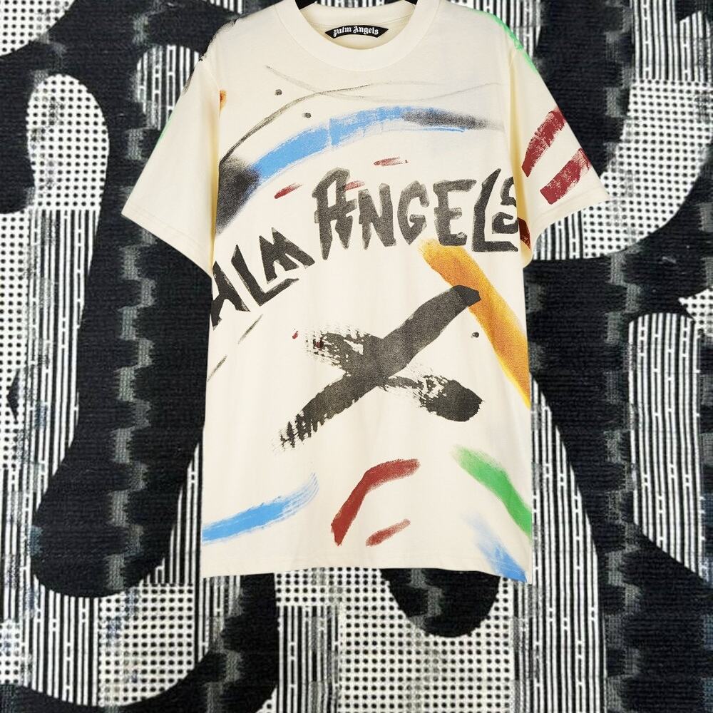 Palm Angels Men's round neck T-shirt with short sleeves